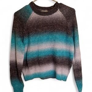 BB Dakota Teal and Brown Gradient Sweater
